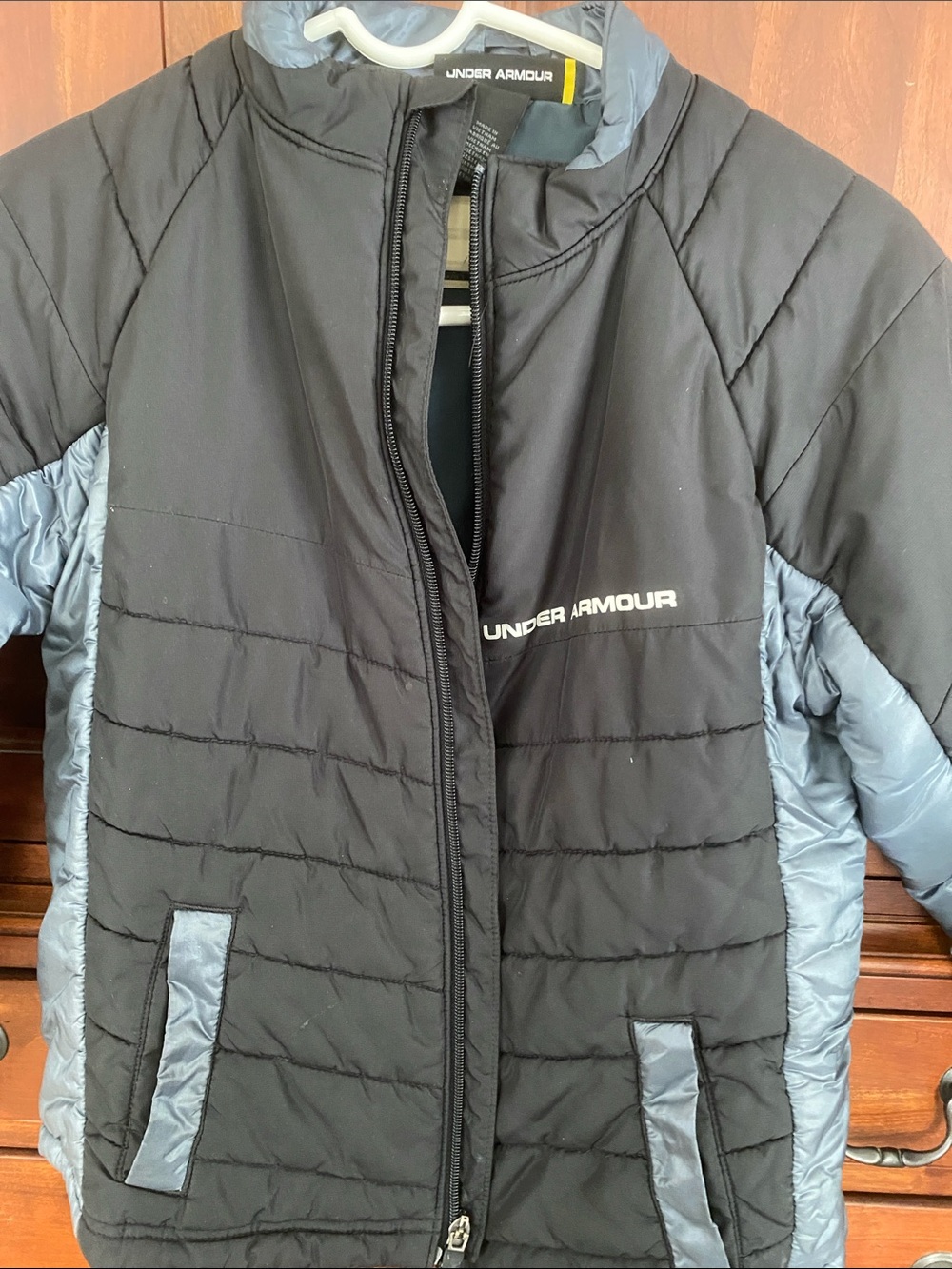 Under Armour Black with Light Blue Trim Quilted Jacket